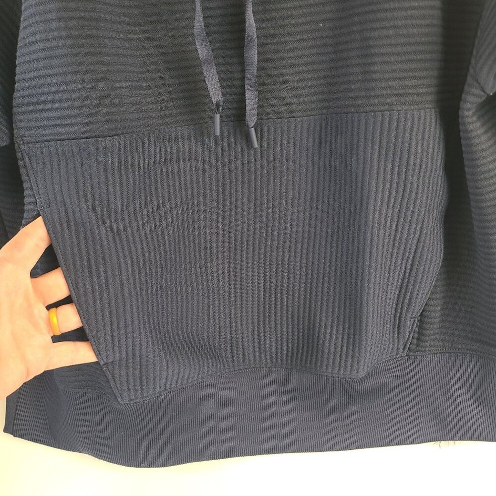 NWT DSG Women's So Soft Ottoman Hoodie Jet Navy Ribbed Pullover Sz M - Picture 3 of 8